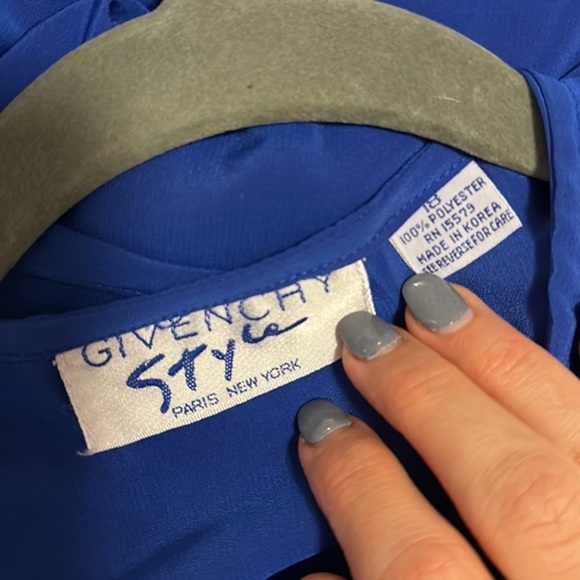 Givenchy Style, Vintage Blouse, Cobalt Blue, Size 18 - Picture 9 of 10